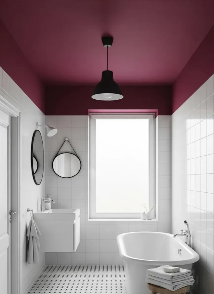 Painted Burgundy Ceiling