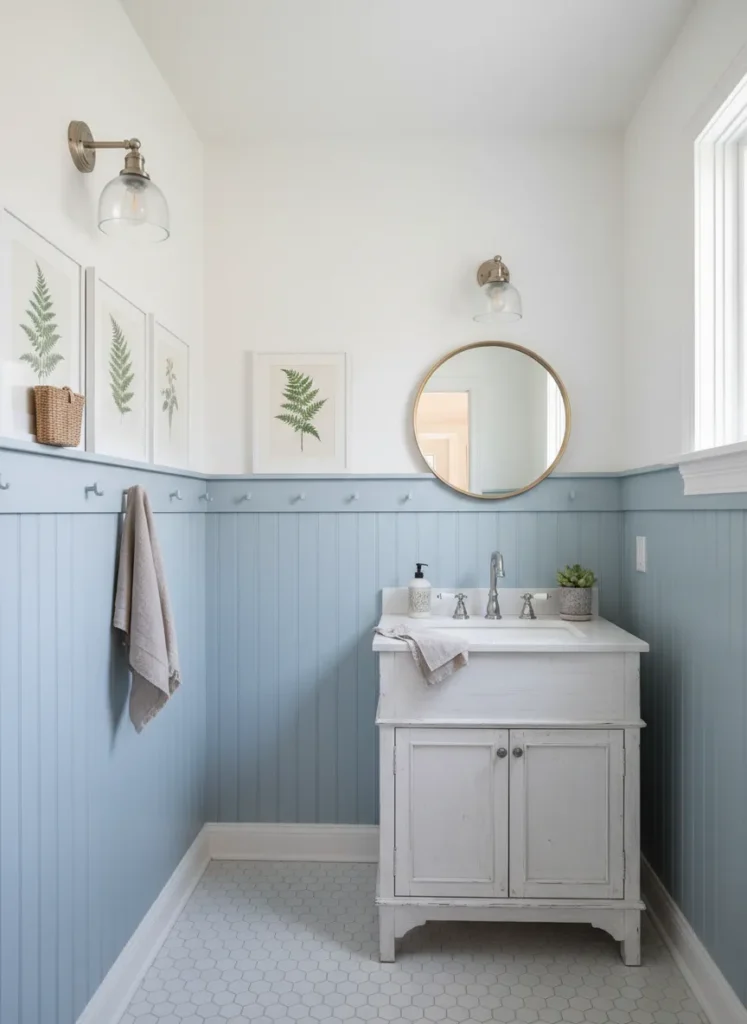 Powder Blue Wainscoting