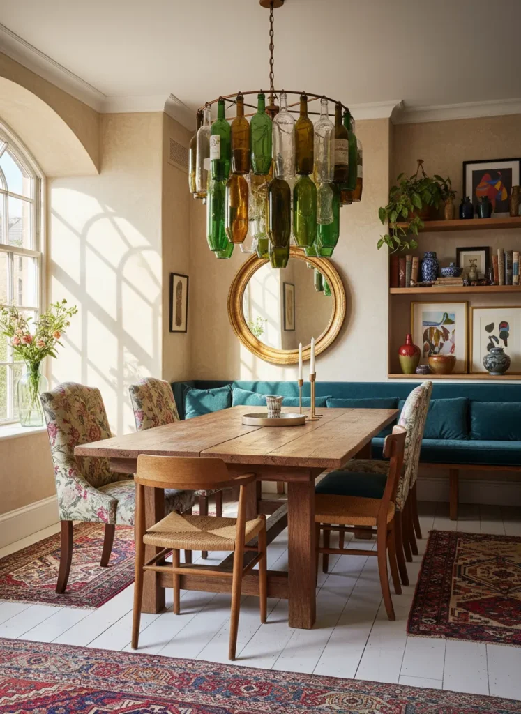 Recycled Bottle Chandelier