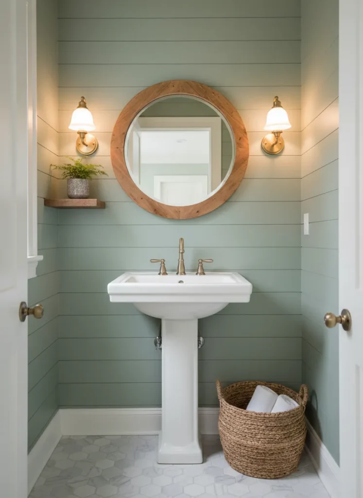 Sage Green Shiplap Walls