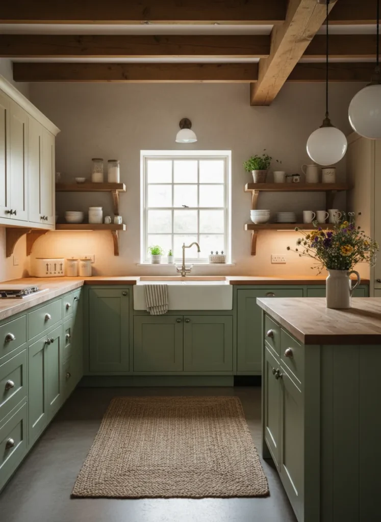 Sage Green and Cream