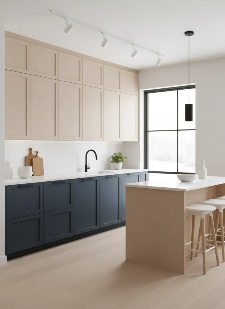 Slate Blue and Light Wood