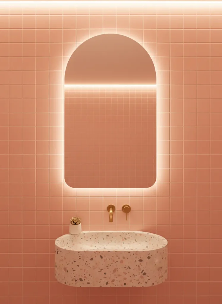 Soft Pink Square Tiles