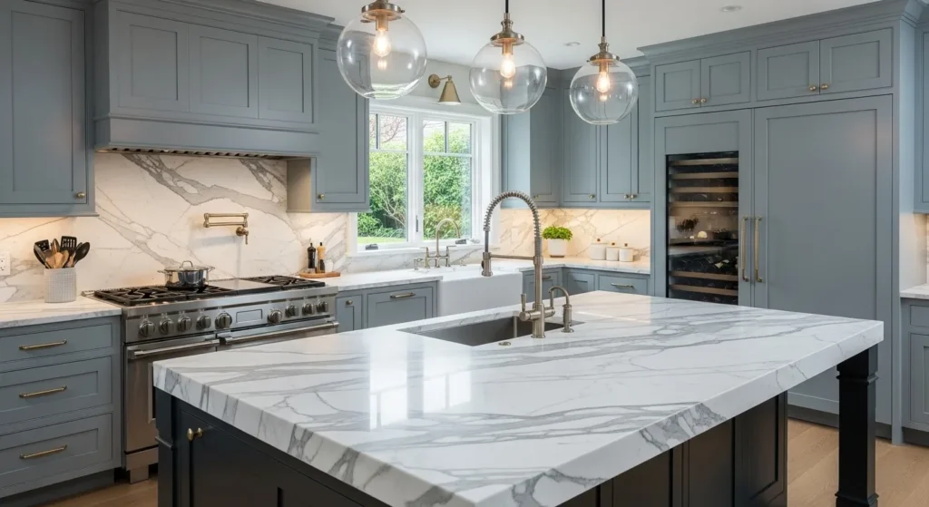 Sophisticated Grey-Blue and Marble