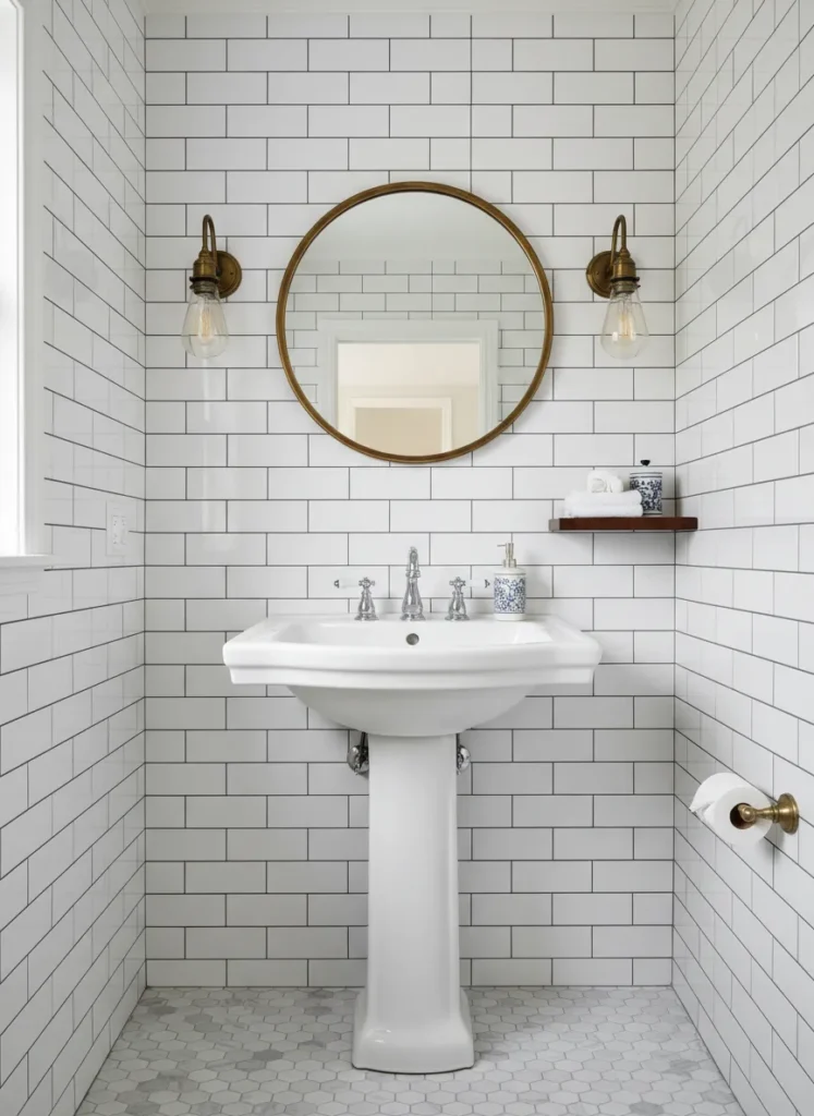 Subway Tile to Ceiling