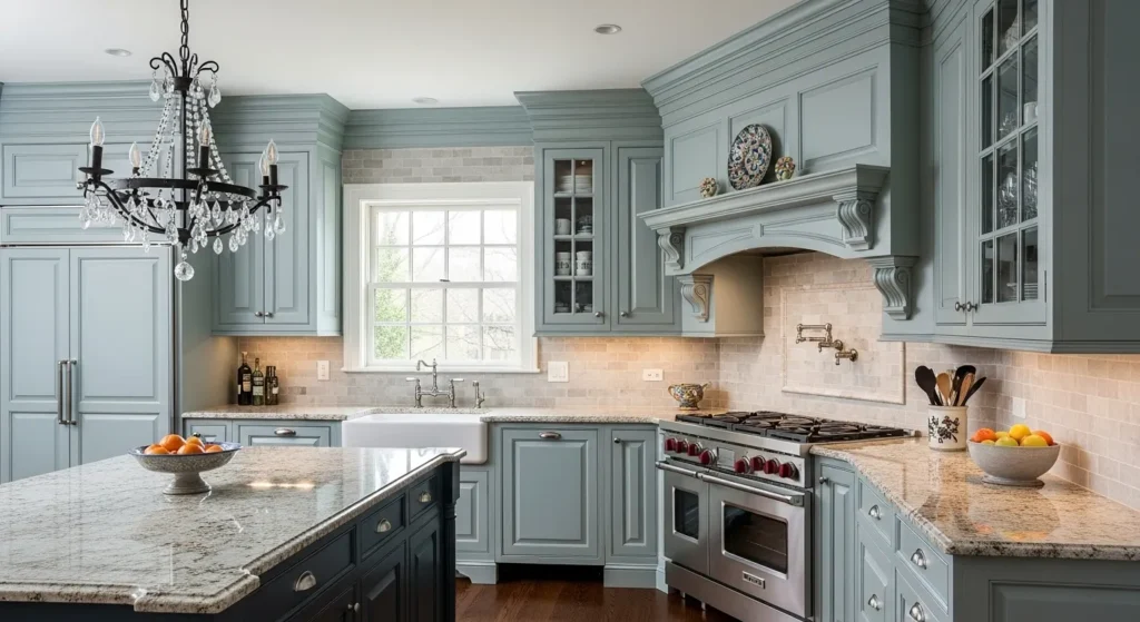Traditional Duck Egg Blue Cabinetry