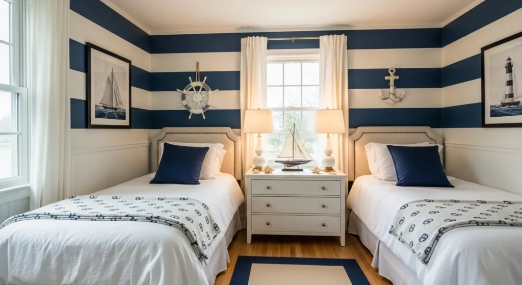 Twin Beds with Central Walkway