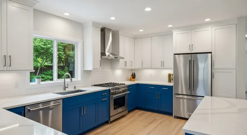 Two-Tone Blue and White Contrast