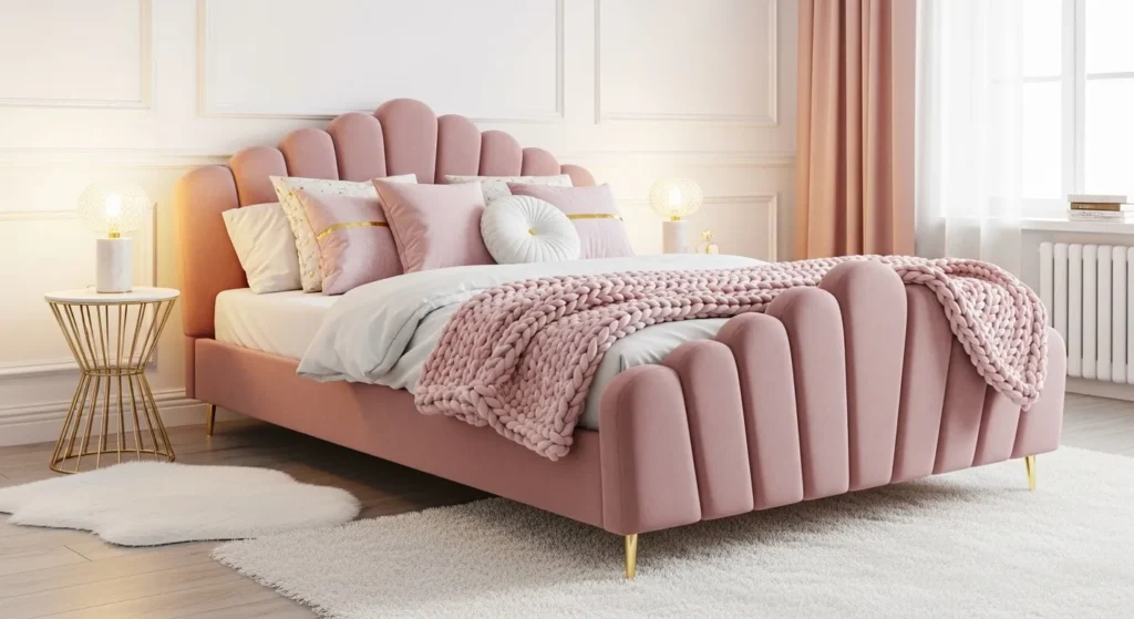 Velvet Scalloped Headboard