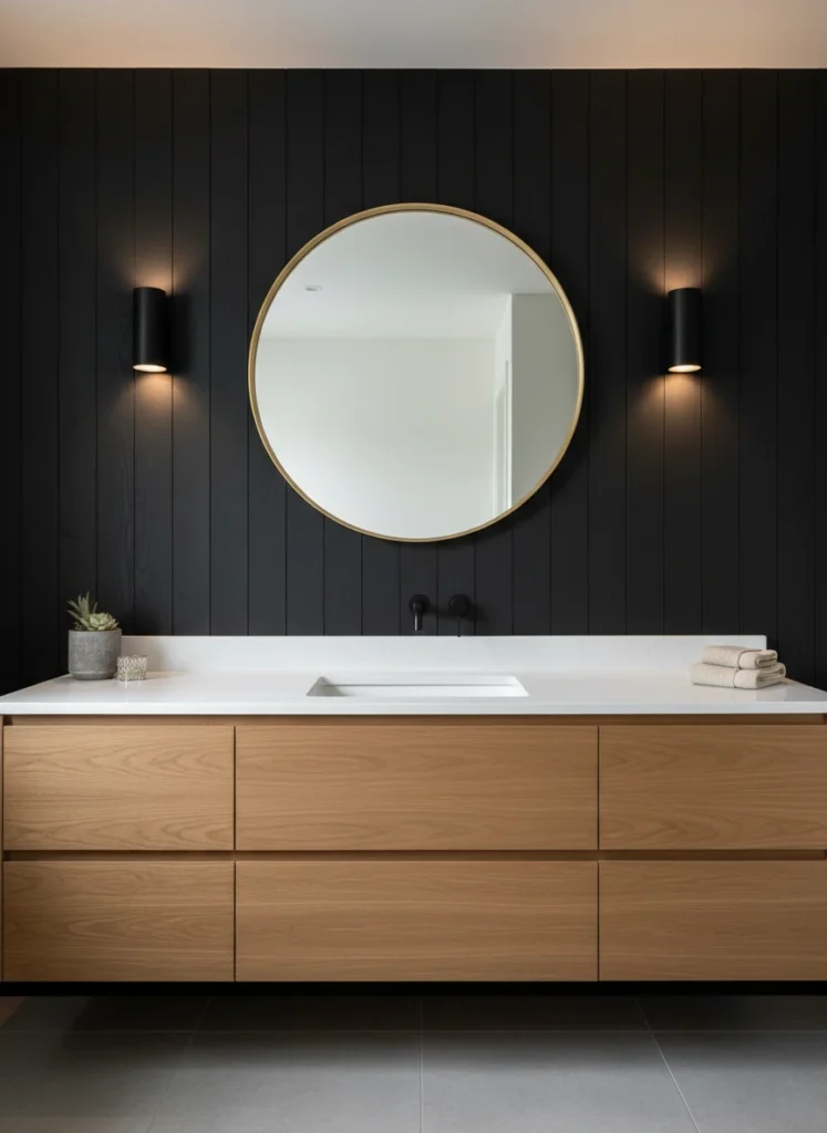 Vertical Black Shiplap Walls