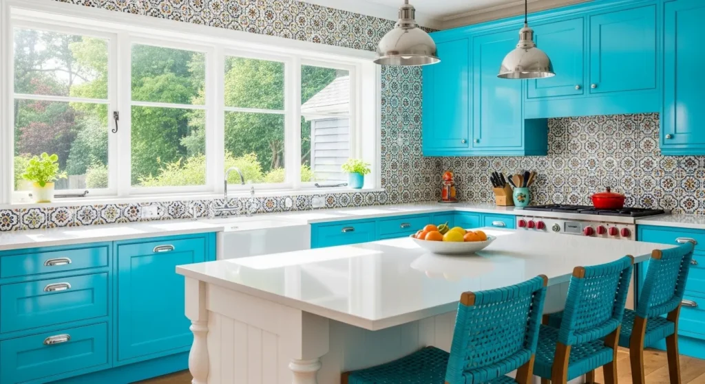 Vibrant Turquoise for an Energetic Space