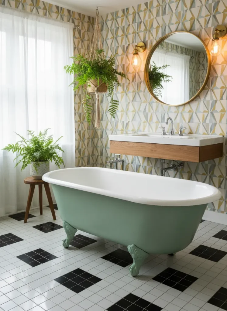 Vintage Mint Green Bathtub