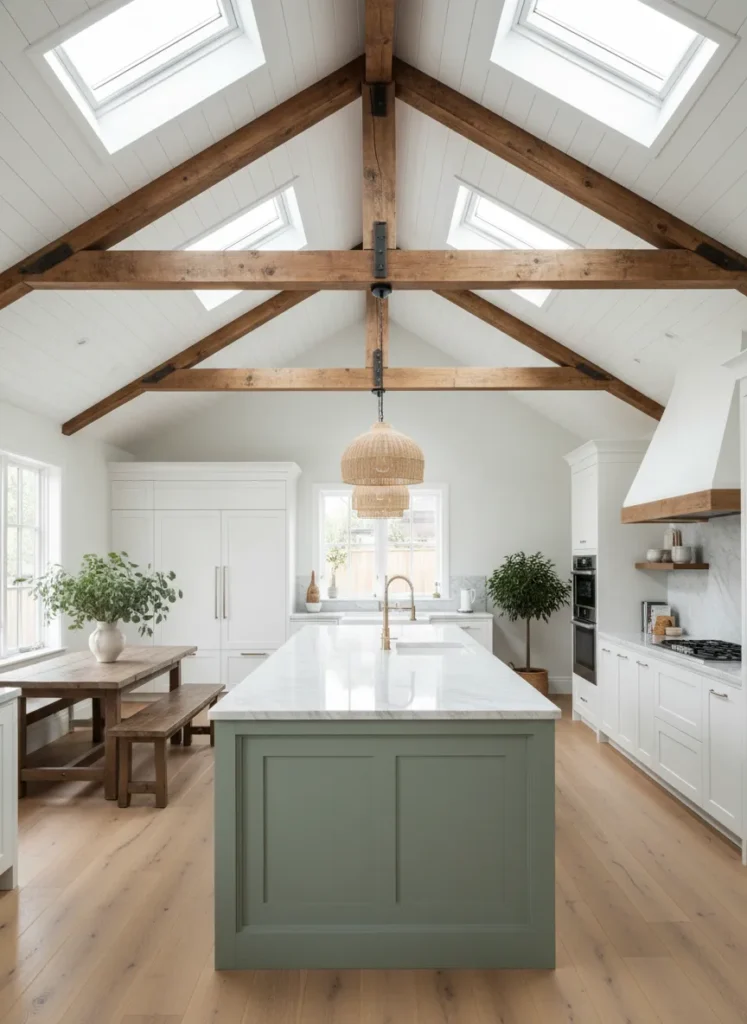 Warm Wood Ceiling Beams