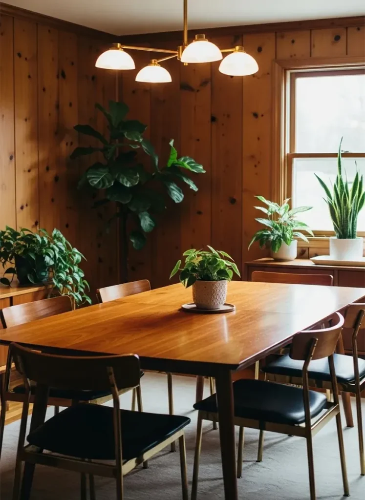 Warm Wood and Brass Accents