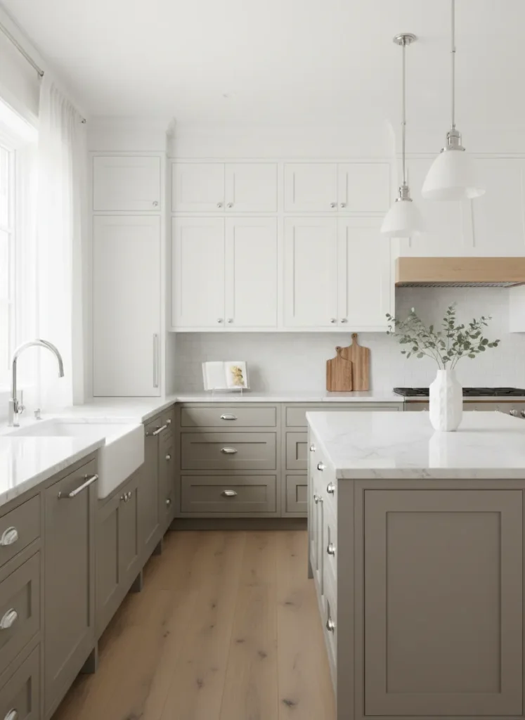 White Uppers and Greige Lowers