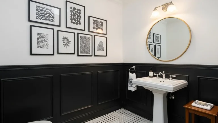 black and white powder room ideas
