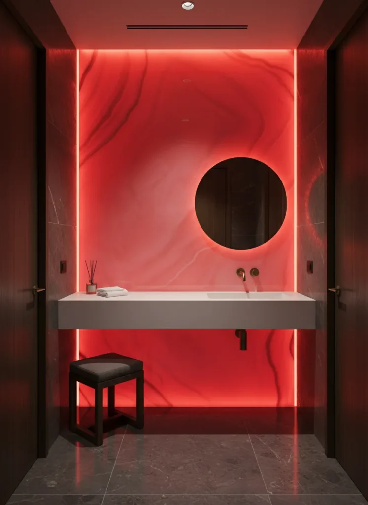 Backlit Red Onyx Effect