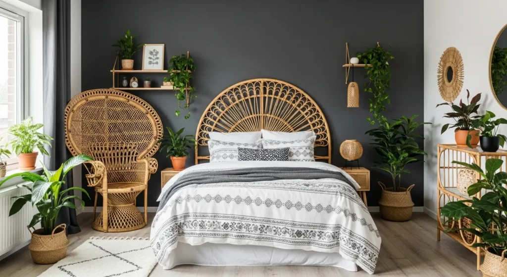 Bohemian Rattan and Charcoal