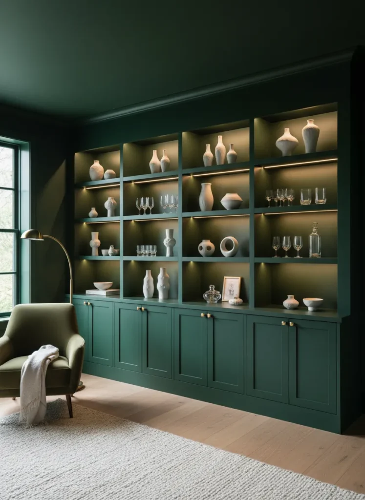 Built-in Green Cabinetry