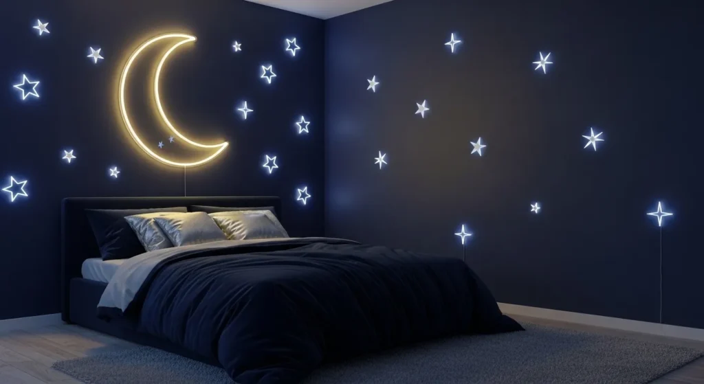 Celestial Moon and Stars