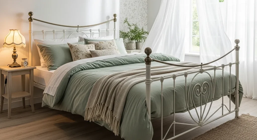 Classic White Iron Bed Frame