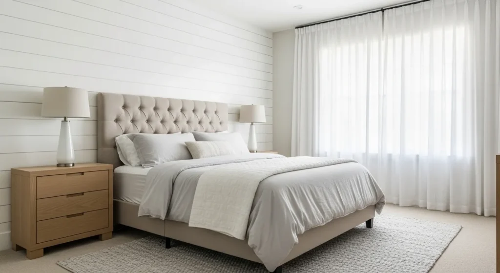 Classic White Shiplap Feature Wall