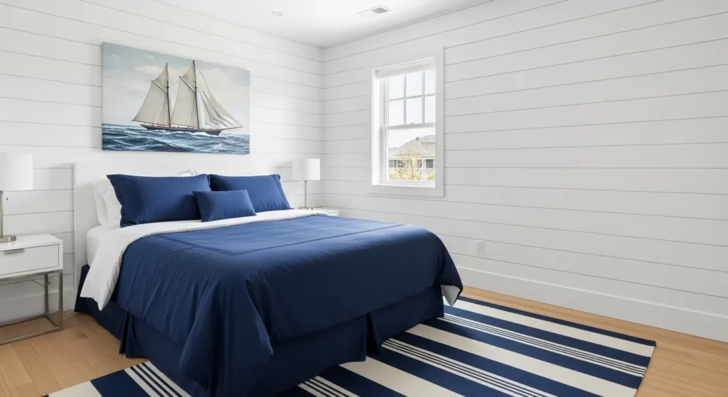 Crisp Navy and White