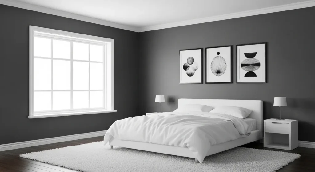 Crisp White and Gray