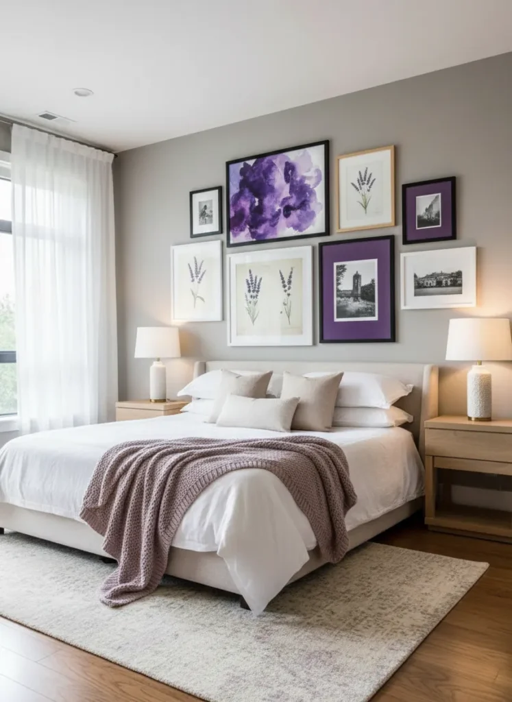 Curated Purple Gallery Wall