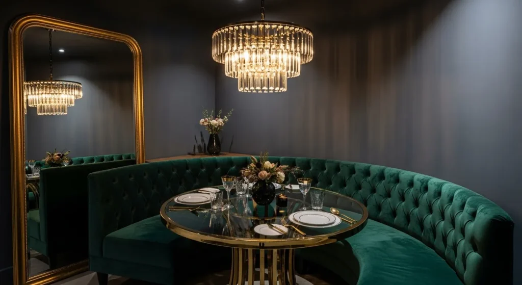 Curved Velvet Elegance