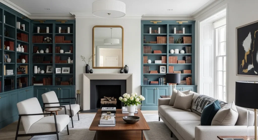 Custom Teal Built-Ins