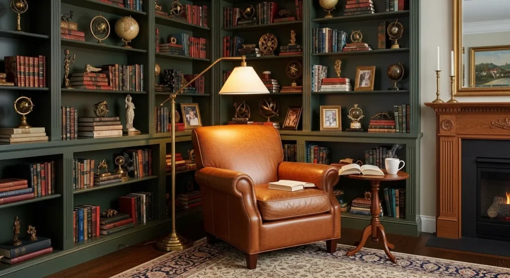 Dark Green Library Shelving