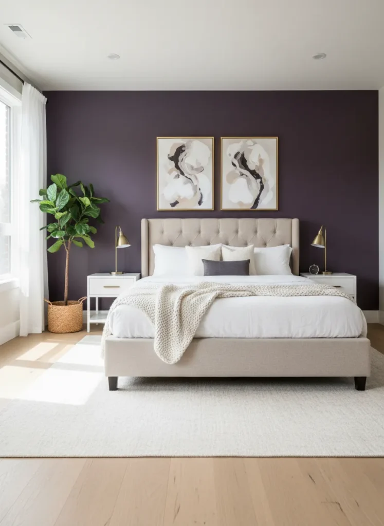 Deep Plum Feature Wall