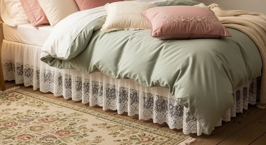 Delicate Lace Bed Skirt
