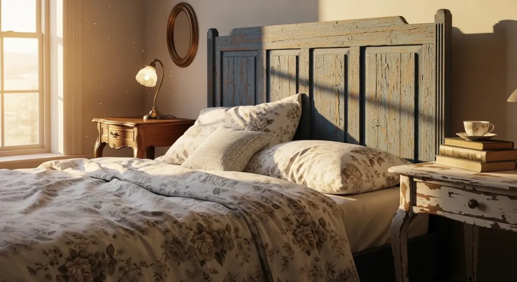 Distressed Blue Headboard