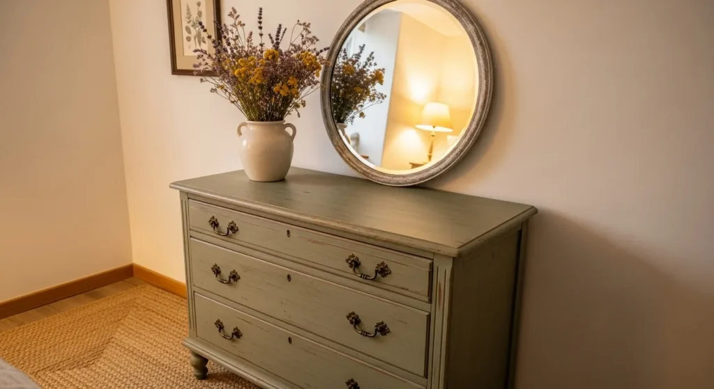 Distressed Sage Green Dresser