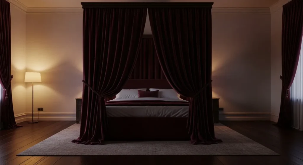 Dramatic Velvet Canopy Bed
