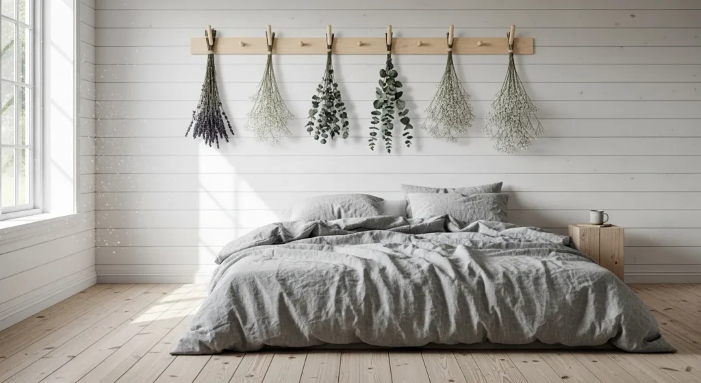 Dried Flower Bouquets on Wooden Pegs