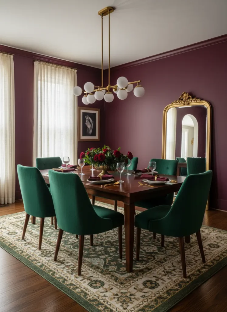 Emerald and Burgundy