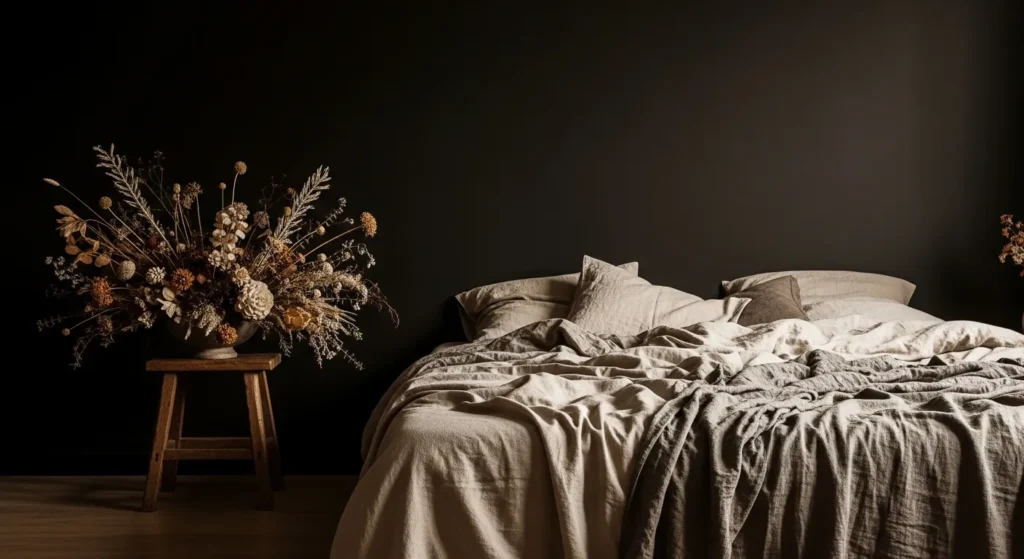 Espresso Walls with Linen Textures