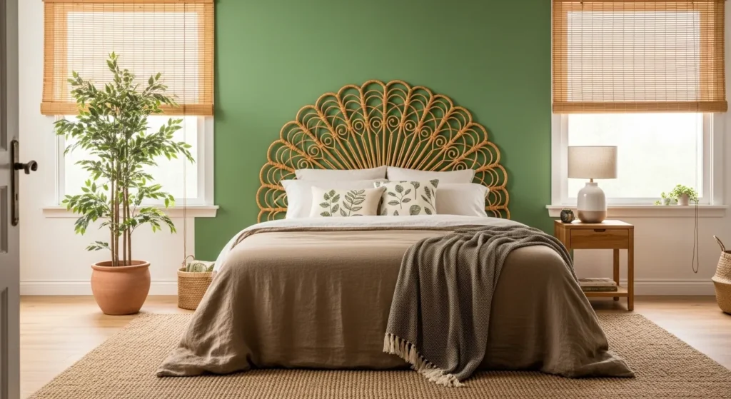 Fern Green with Rattan Accents