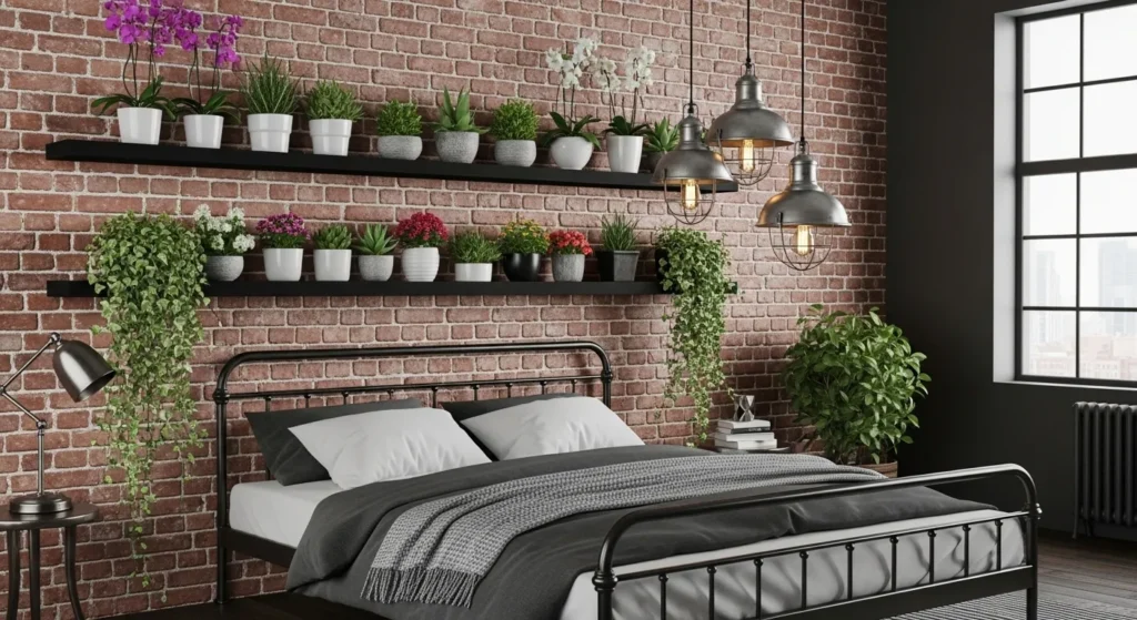 Floating Shelves with Potted Blooms