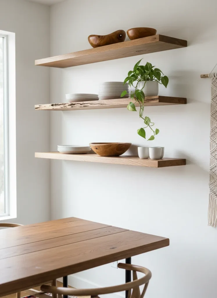 Floating Wood Shelves