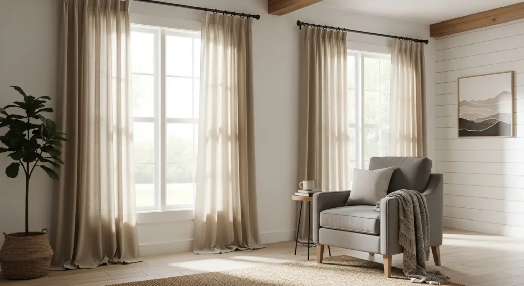 Floor-to-Ceiling Linen Curtains