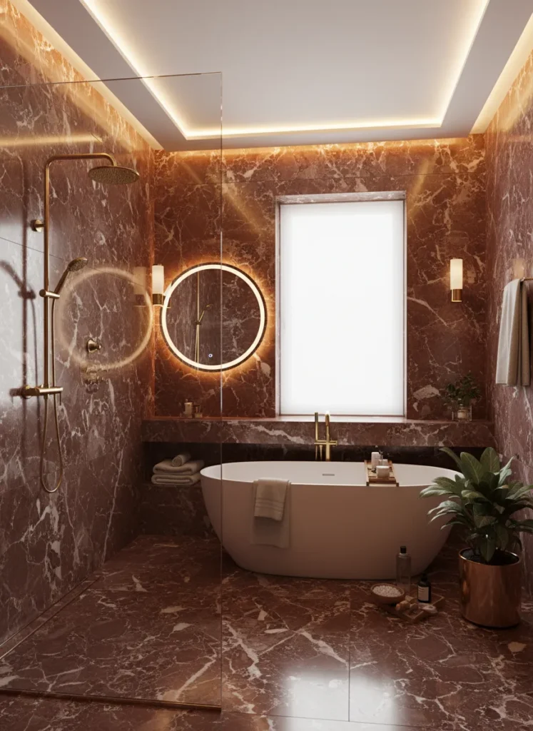 Floor-to-Ceiling Rosso Levanto