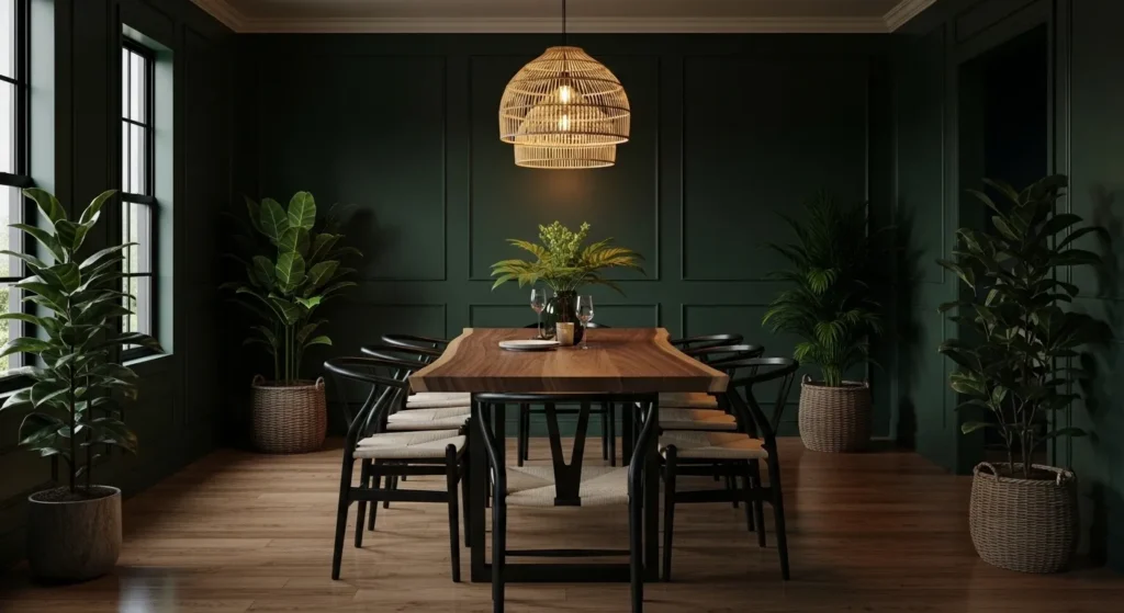 Forest Green and Natural Wood