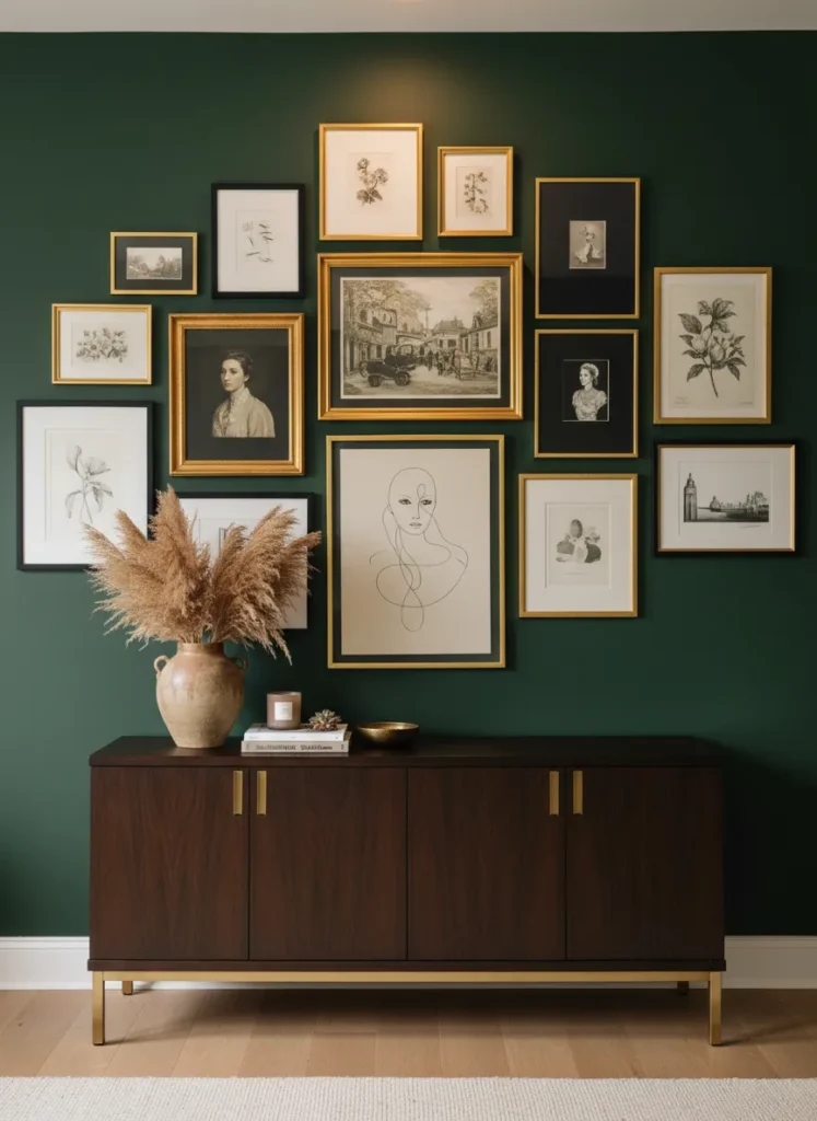 Gallery Wall on Green