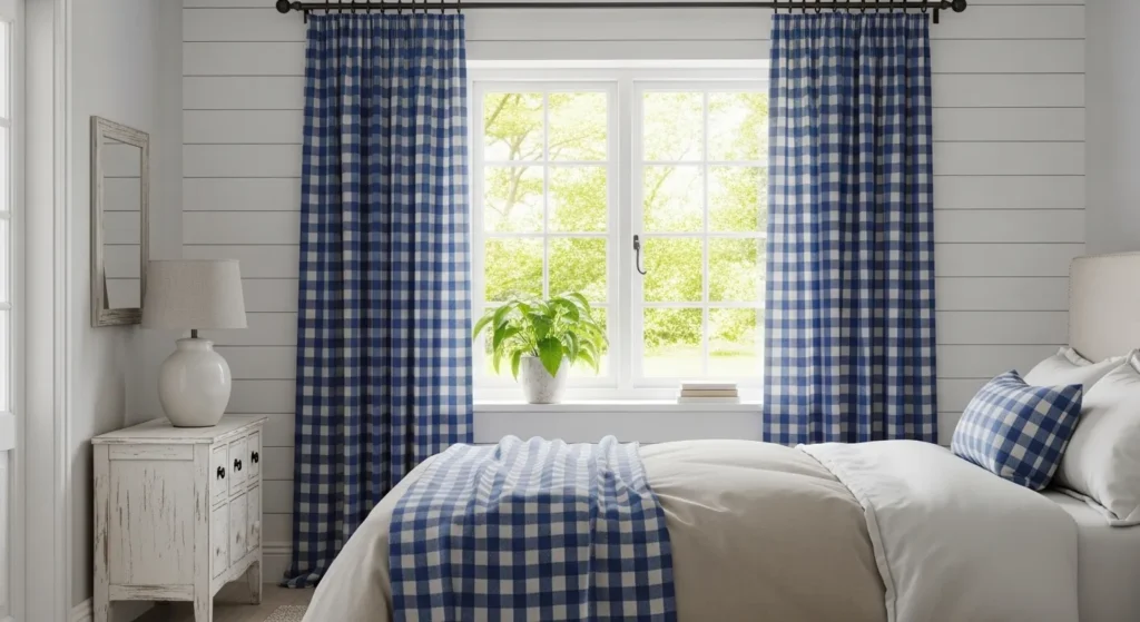 Gingham Check Curtains