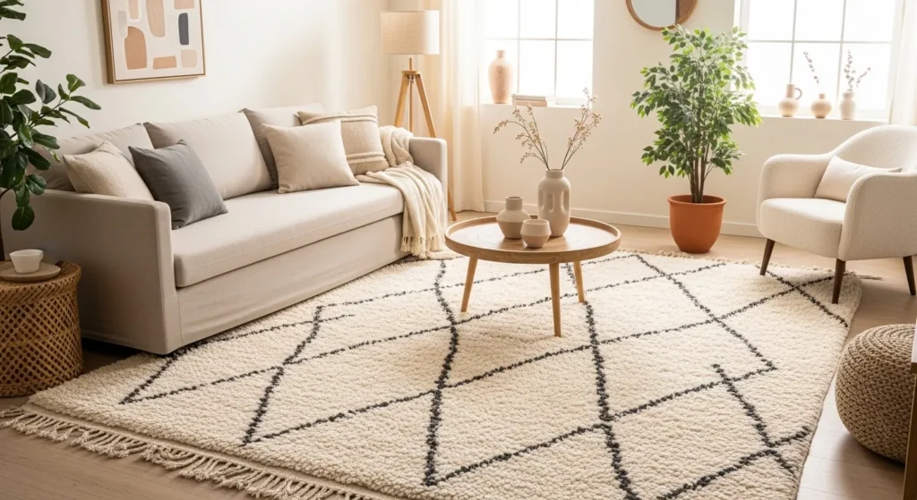 Grounding the Room with a Textured Rug