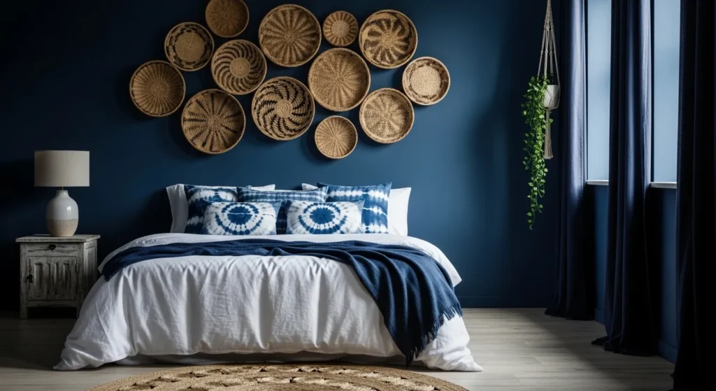 Indigo and Woven Baskets